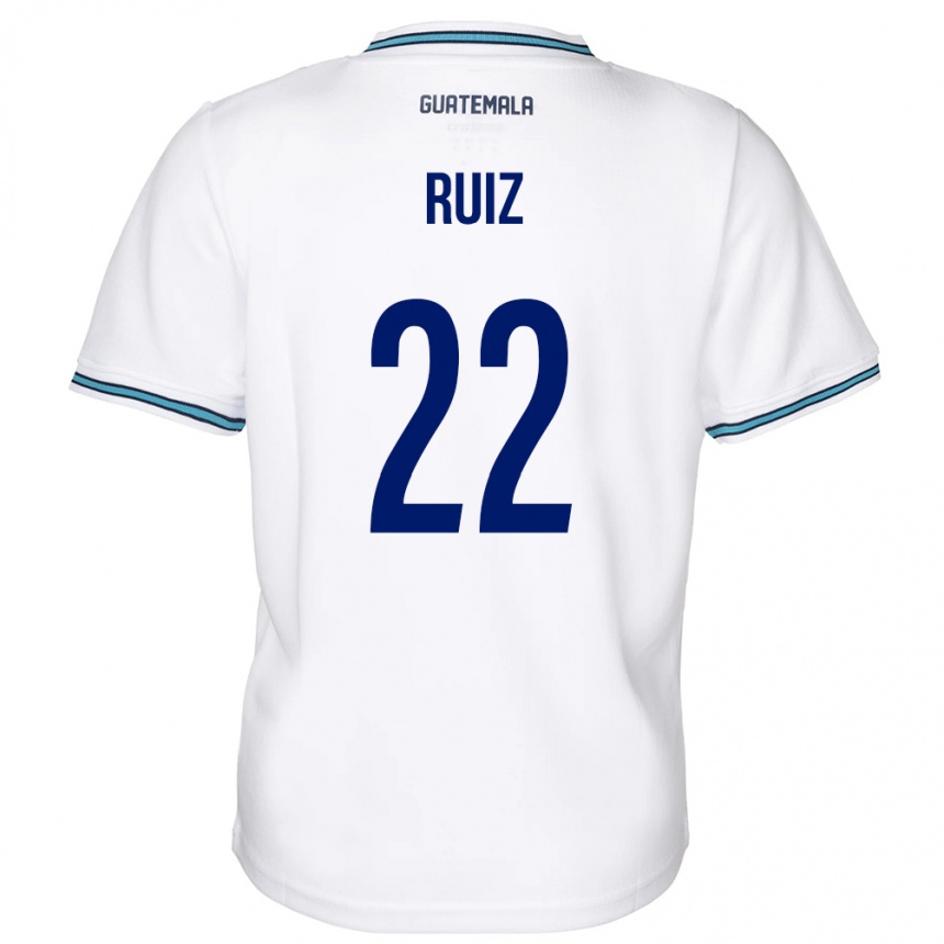 Niño Fútbol Camiseta Guatemala Kevin Ruiz #22 Blanco 1ª Equipación 24-26