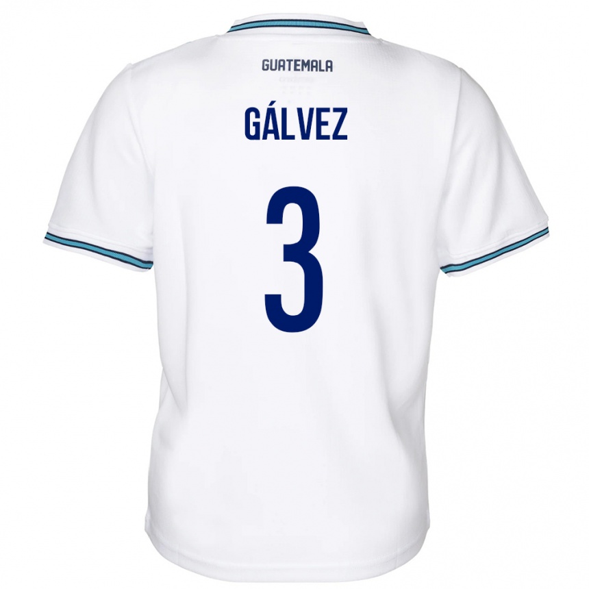 Niño Fútbol Camiseta Guatemala Fredy Gálvez #3 Blanco 1ª Equipación 24-26