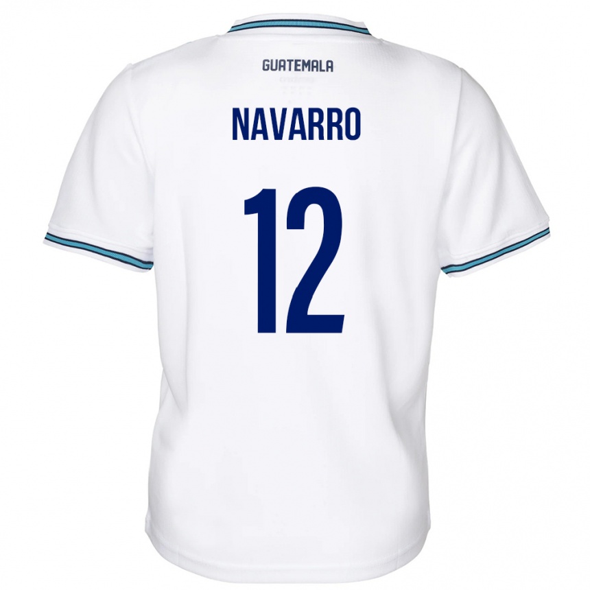 Niño Fútbol Camiseta Guatemala Kenderson Navarro #12 Blanco 1ª Equipación 24-26