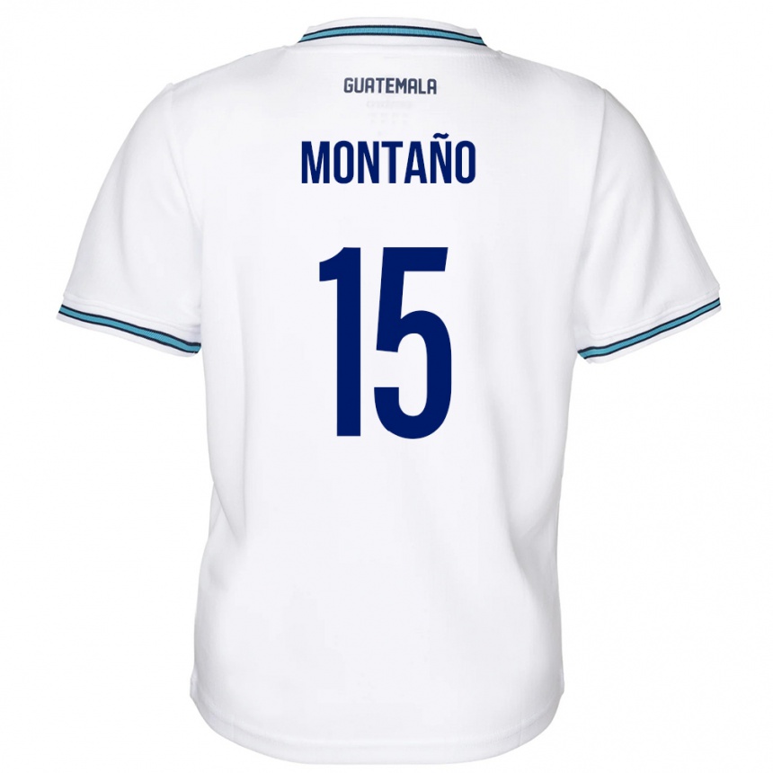 Niño Fútbol Camiseta Guatemala Figo Montaño #15 Blanco 1ª Equipación 24-26