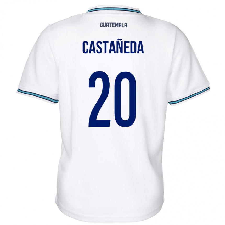 Niño Fútbol Camiseta Guatemala Brayam Castañeda #20 Blanco 1ª Equipación 24-26