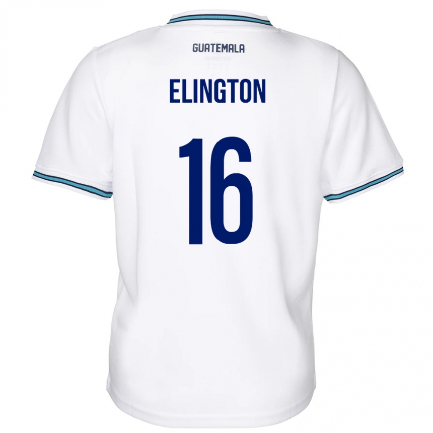 Niño Fútbol Camiseta Guatemala Elvi Elington #16 Blanco 1ª Equipación 24-26