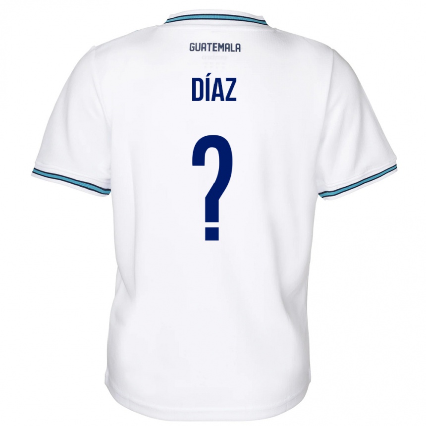 Niño Fútbol Camiseta Guatemala Hendryck Díaz #0 Blanco 1ª Equipación 24-26