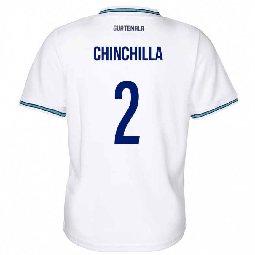 Niño Fútbol Camiseta Guatemala Nicolás Chinchilla #2 Blanco 1ª Equipación 24-26