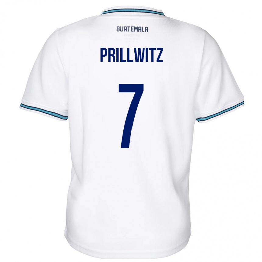 Niño Fútbol Camiseta Guatemala Héctor Prillwitz #7 Blanco 1ª Equipación 24-26