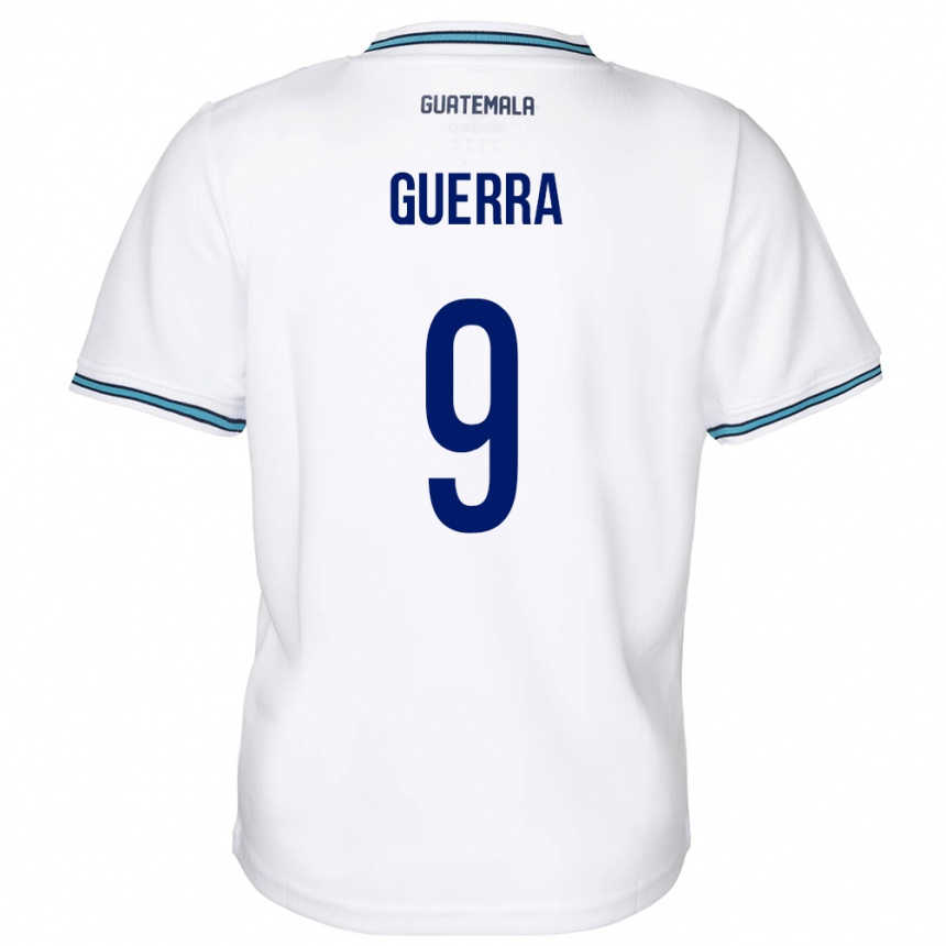 Niño Fútbol Camiseta Guatemala Oseas Guerra #9 Blanco 1ª Equipación 24-26