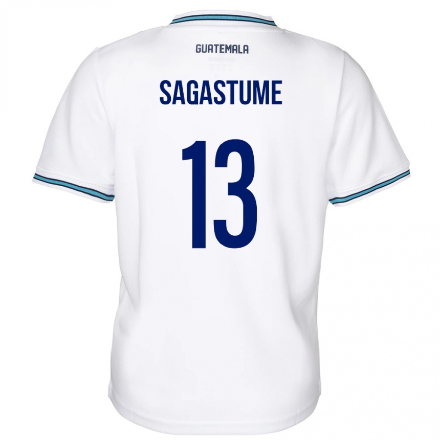 Niño Fútbol Camiseta Guatemala Selvin Sagastume #13 Blanco 1ª Equipación 24-26