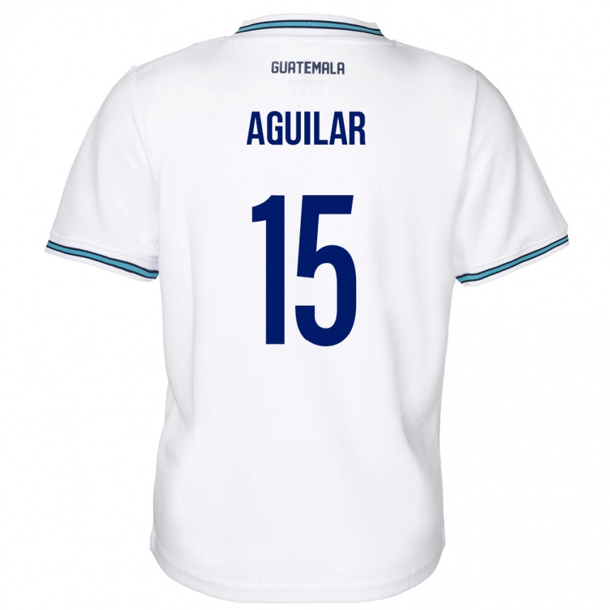 Niño Fútbol Camiseta Guatemala Carlos Aguilar #15 Blanco 1ª Equipación 24-26