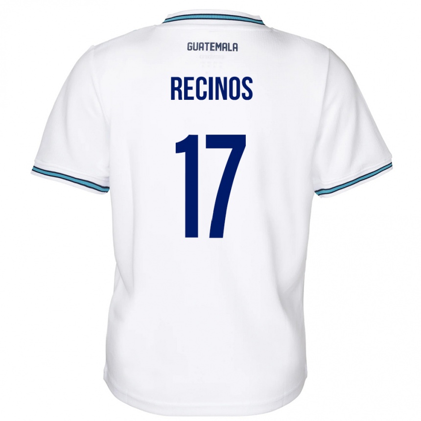 Niño Fútbol Camiseta Guatemala Antony Recinos #17 Blanco 1ª Equipación 24-26