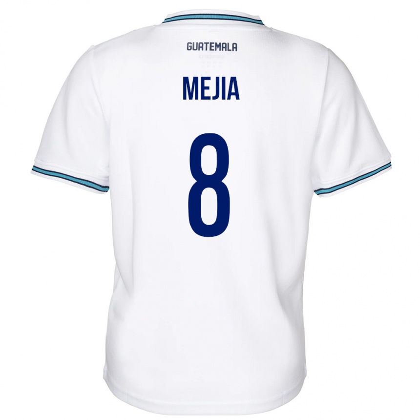 Niño Fútbol Camiseta Guatemala Robert Mejia #8 Blanco 1ª Equipación 24-26