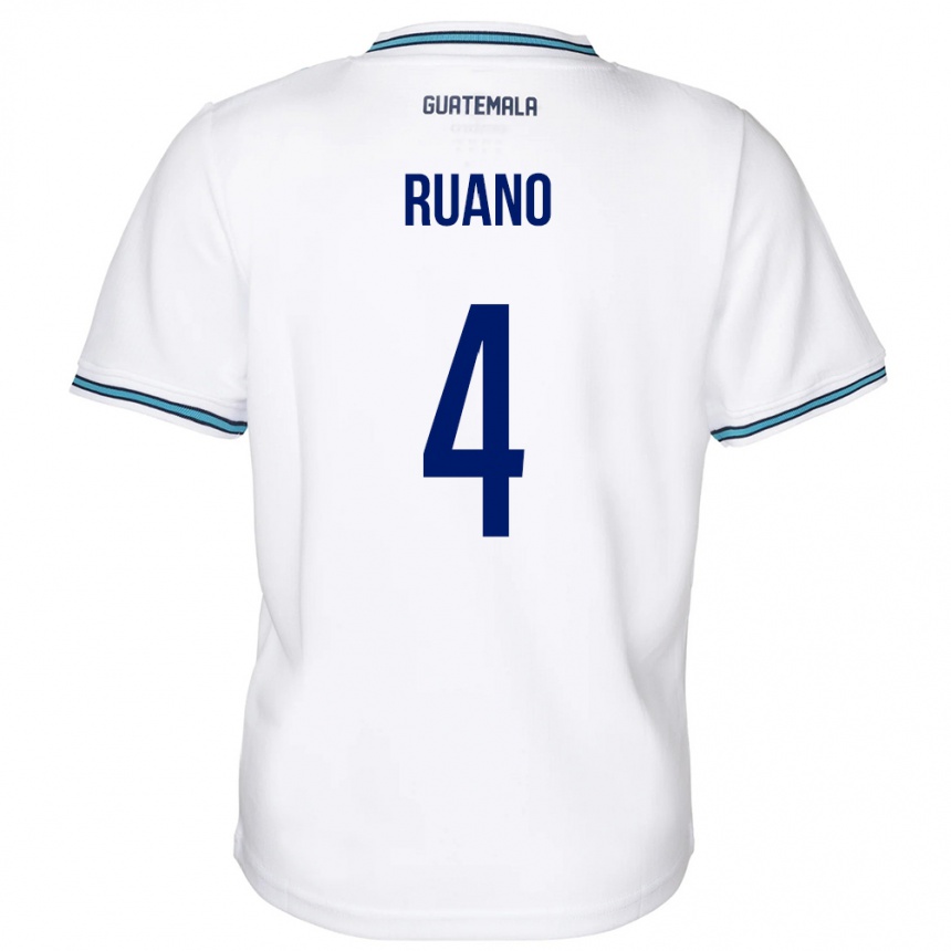 Niño Fútbol Camiseta Guatemala Michelle Ruano #4 Blanco 1ª Equipación 24-26