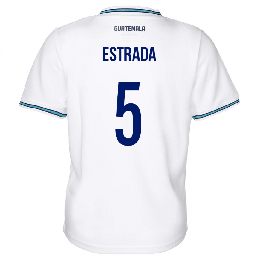 Niño Fútbol Camiseta Guatemala Elizabeth Estrada #5 Blanco 1ª Equipación 24-26