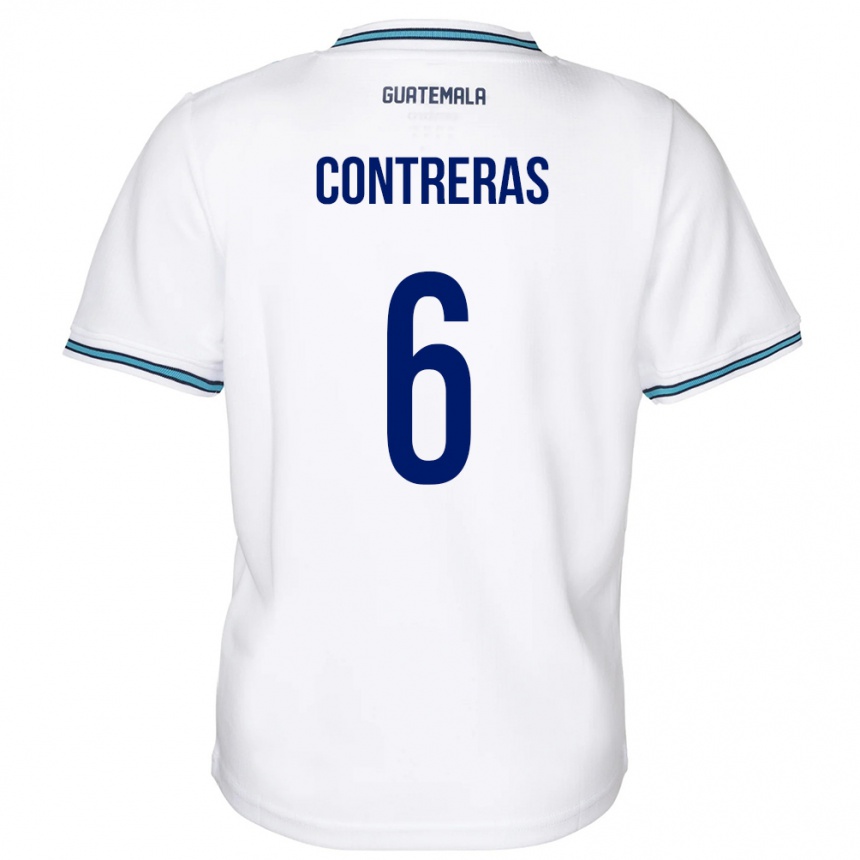 Niño Fútbol Camiseta Guatemala María Contreras #6 Blanco 1ª Equipación 24-26