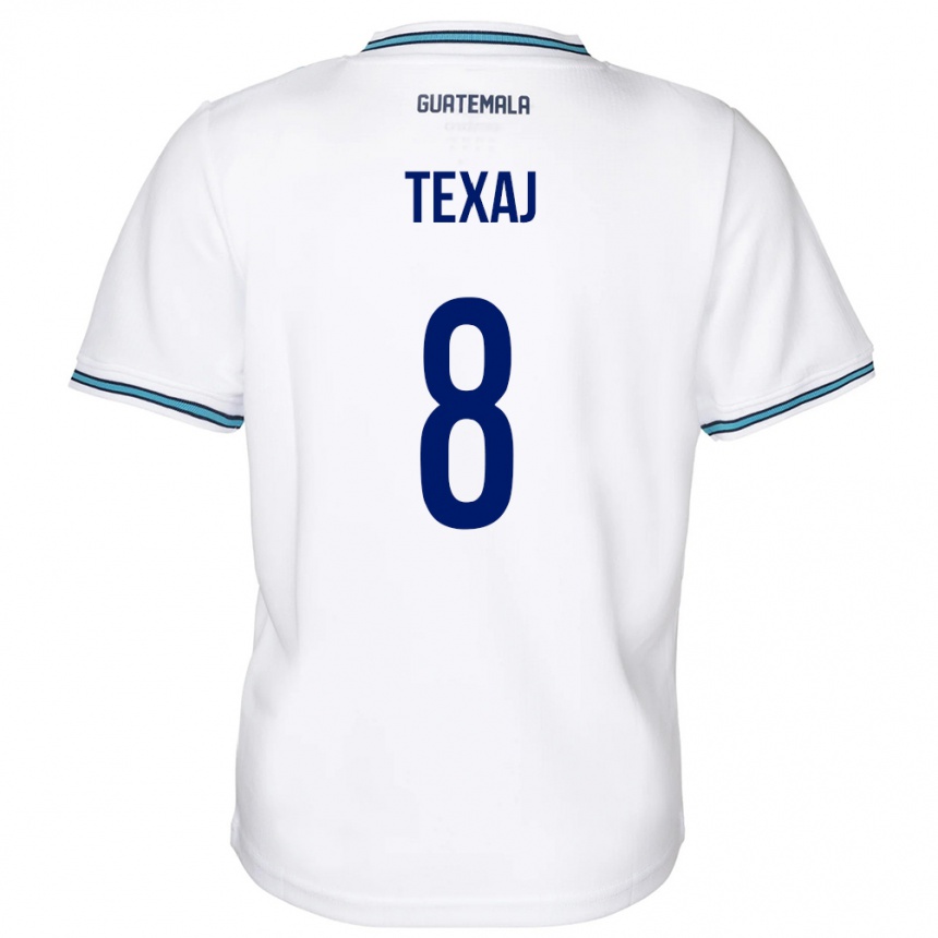 Niño Fútbol Camiseta Guatemala Elisa Texaj #8 Blanco 1ª Equipación 24-26