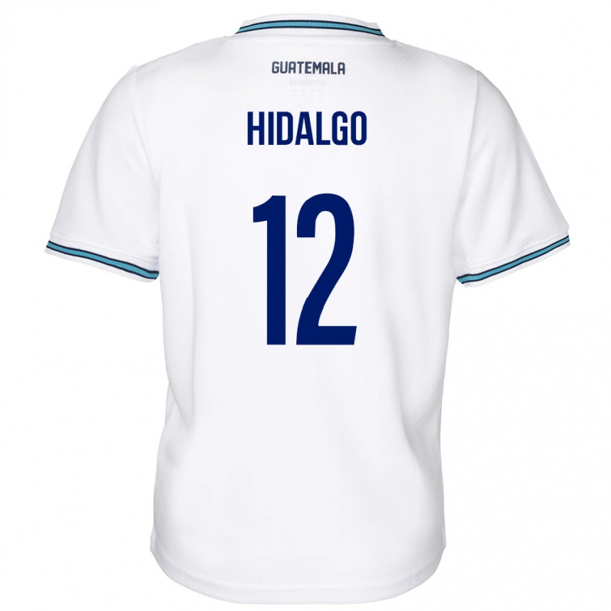 Niño Fútbol Camiseta Guatemala Angie Hidalgo #12 Blanco 1ª Equipación 24-26
