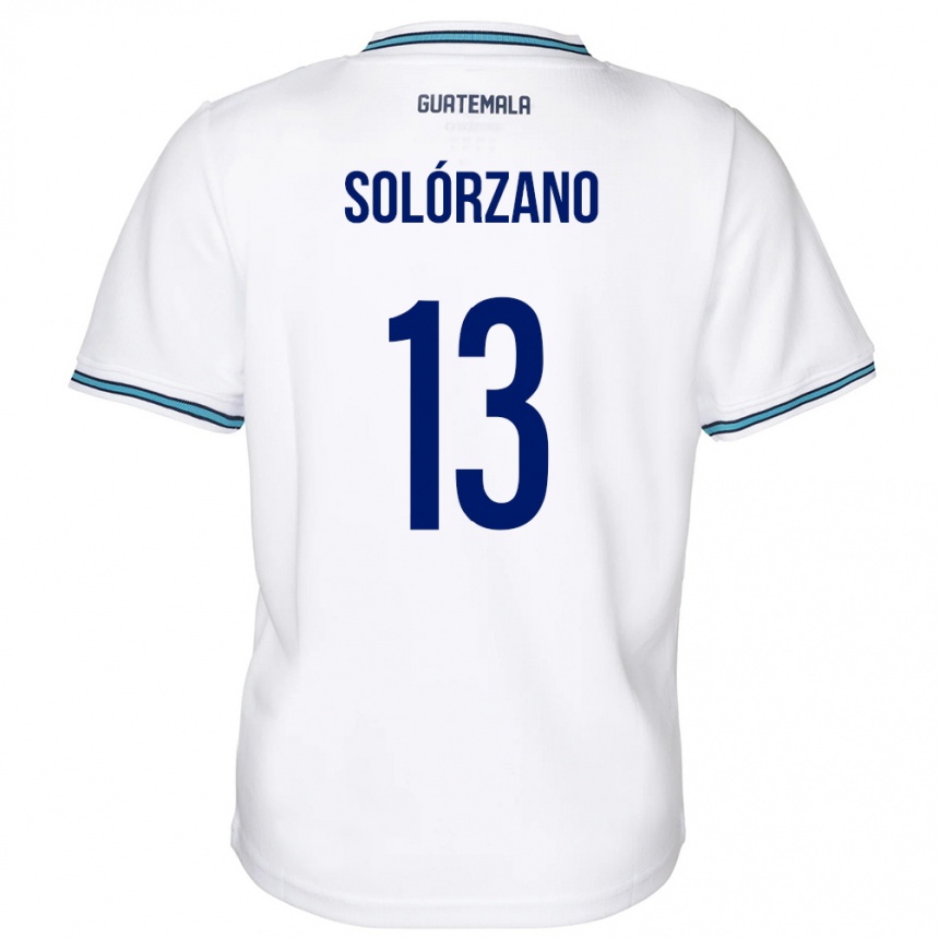 Niño Fútbol Camiseta Guatemala Aisha Solórzano #13 Blanco 1ª Equipación 24-26