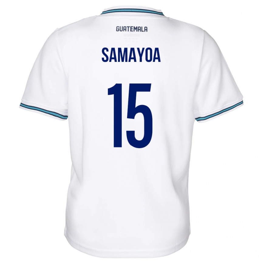 Niño Fútbol Camiseta Guatemala Giselle Samayoa #15 Blanco 1ª Equipación 24-26