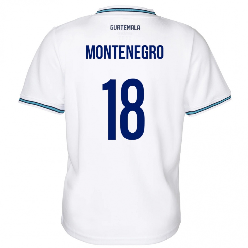 Niño Fútbol Camiseta Guatemala Vivian Montenegro #18 Blanco 1ª Equipación 24-26