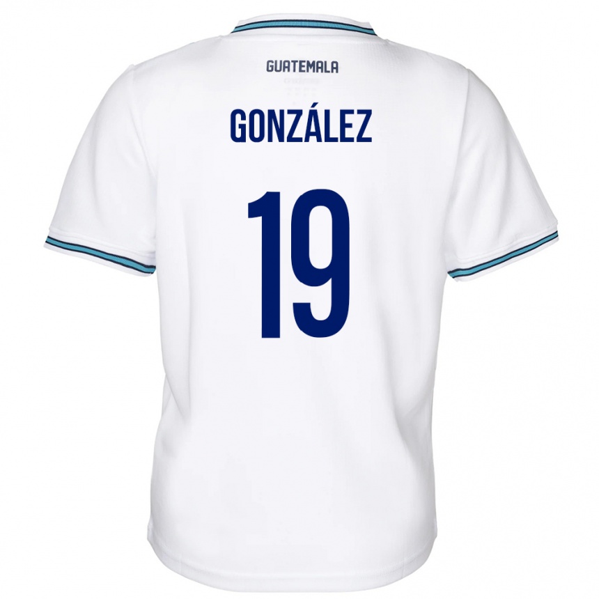 Niño Fútbol Camiseta Guatemala Karen González #19 Blanco 1ª Equipación 24-26