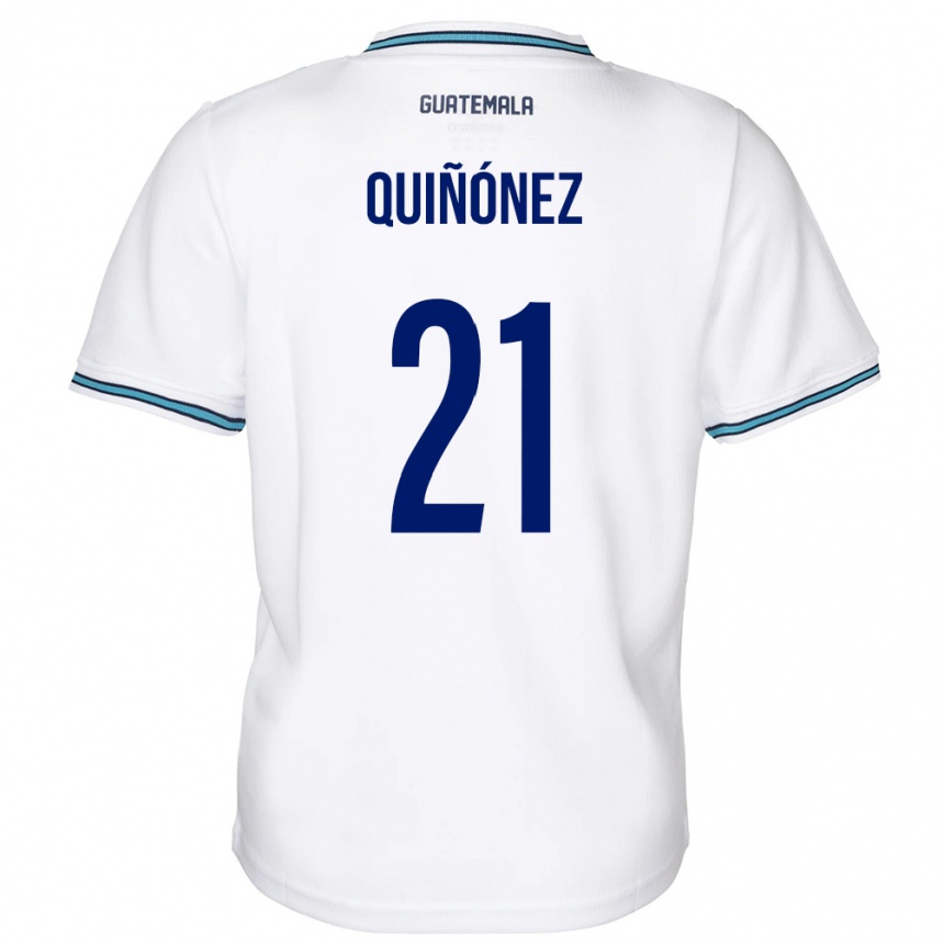 Niño Fútbol Camiseta Guatemala Andrea Quiñónez #21 Blanco 1ª Equipación 24-26