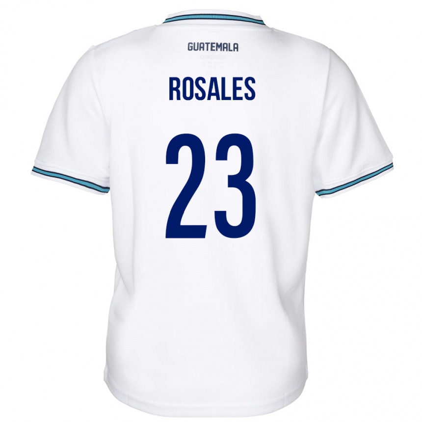 Niño Fútbol Camiseta Guatemala Yareni Rosales #23 Blanco 1ª Equipación 24-26