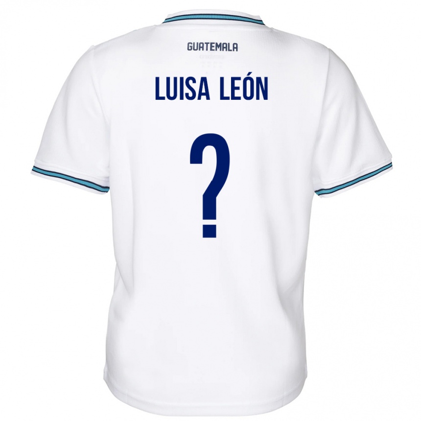 Niño Fútbol Camiseta Guatemala Luisa León #0 Blanco 1ª Equipación 24-26