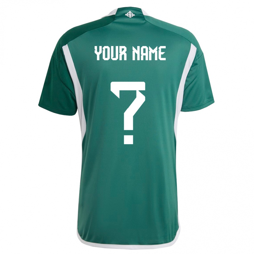 Niño Fútbol Camiseta Irlanda Del Norte Su Nombre #0 Verde 1ª Equipación 24-26