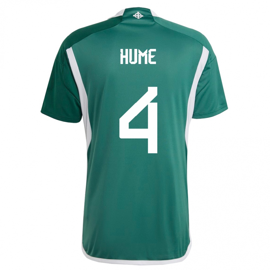 Niño Fútbol Camiseta Irlanda Del Norte Trai Hume #4 Verde 1ª Equipación 24-26