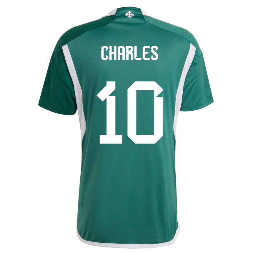 Niño Fútbol Camiseta Irlanda Del Norte Dion Charles #10 Verde 1ª Equipación 24-26