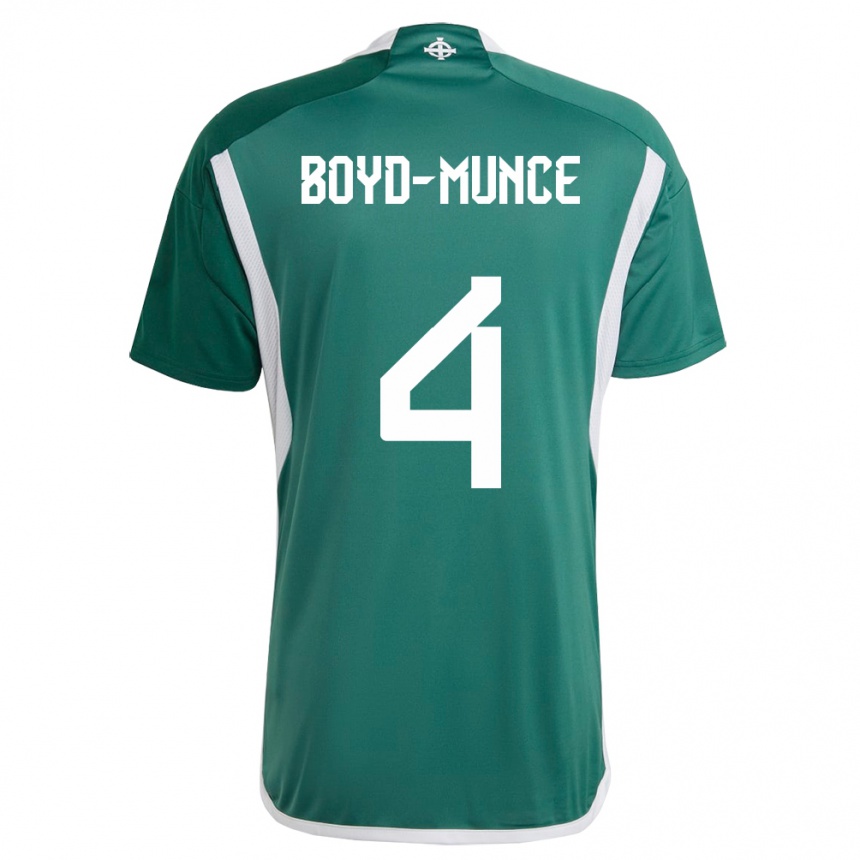 Niño Fútbol Camiseta Irlanda Del Norte Caolan Boyd-Munce #4 Verde 1ª Equipación 24-26