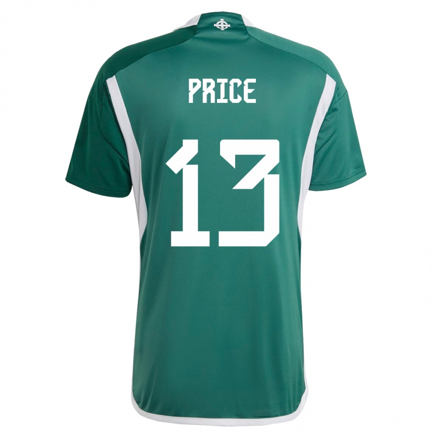 Niño Fútbol Camiseta Irlanda Del Norte Isaac Price #13 Verde 1ª Equipación 24-26