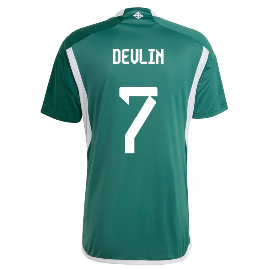 Niño Fútbol Camiseta Irlanda Del Norte Terry Devlin #7 Verde 1ª Equipación 24-26