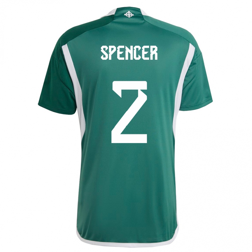 Niño Fútbol Camiseta Irlanda Del Norte Brodie Spencer #2 Verde 1ª Equipación 24-26