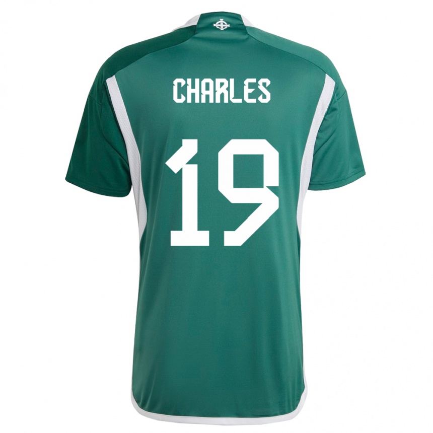 Niño Fútbol Camiseta Irlanda Del Norte Shea Charles #19 Verde 1ª Equipación 24-26