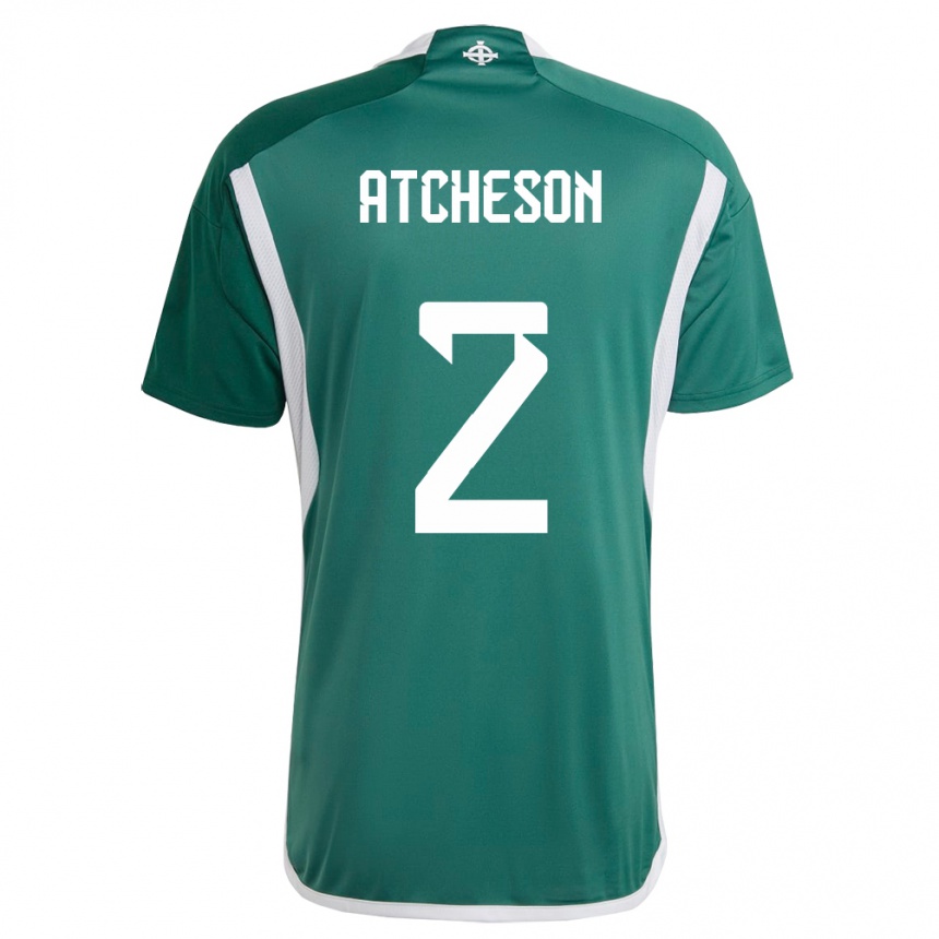 Niño Fútbol Camiseta Irlanda Del Norte Tom Atcheson #2 Verde 1ª Equipación 24-26