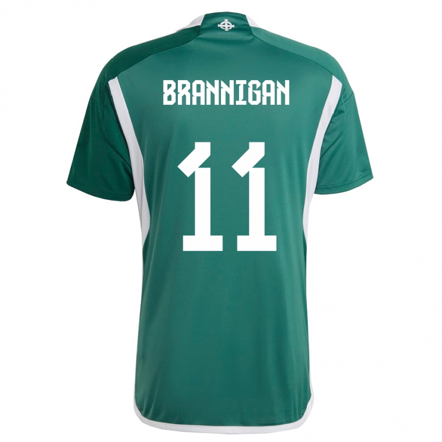 Niño Fútbol Camiseta Irlanda Del Norte Cole Brannigan #11 Verde 1ª Equipación 24-26