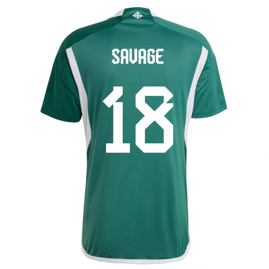 Niño Fútbol Camiseta Irlanda Del Norte Troy Savage #18 Verde 1ª Equipación 24-26