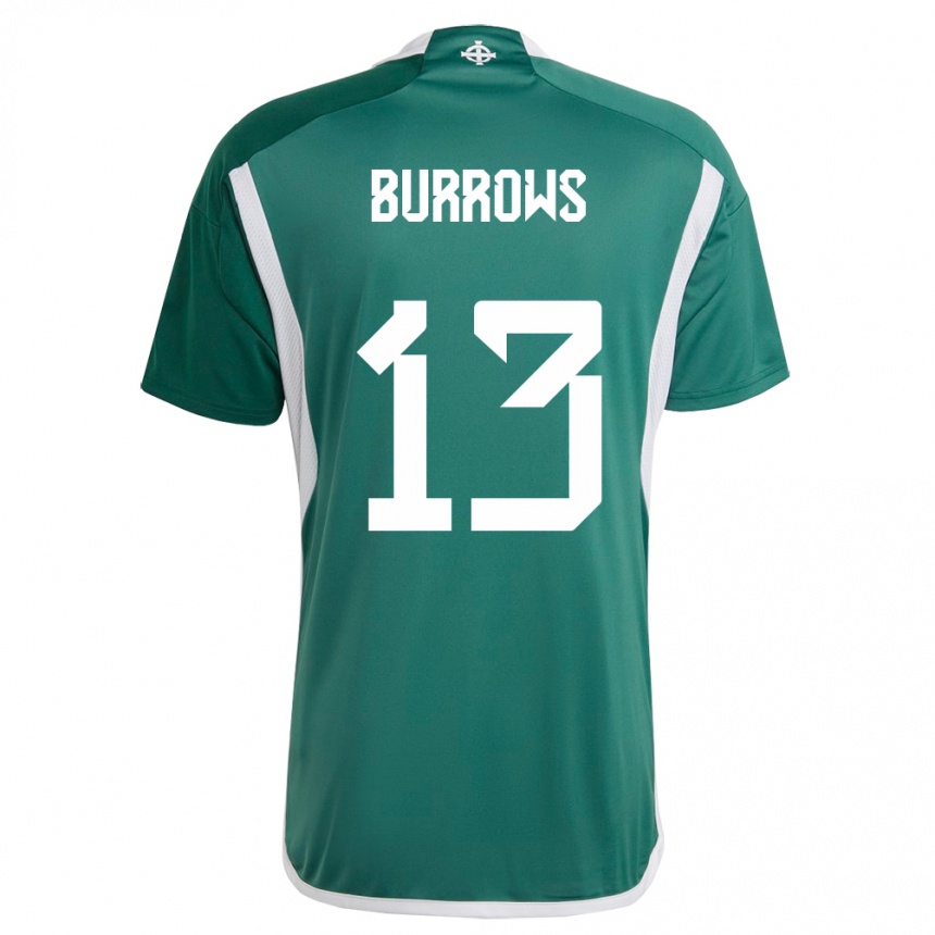 Niño Fútbol Camiseta Irlanda Del Norte Kelsie Burrows #13 Verde 1ª Equipación 24-26