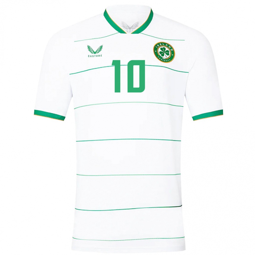 Niño Fútbol Camiseta Irlanda Adam Idah #10 Blanco 2ª Equipación 24-26