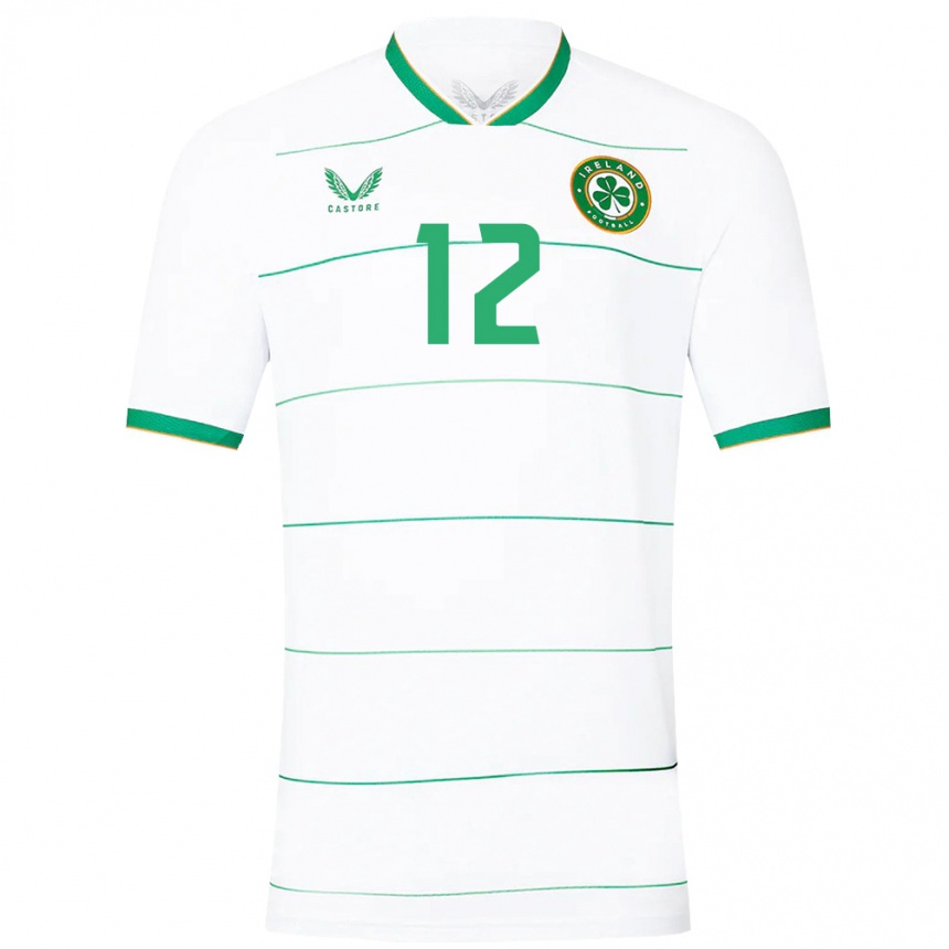 Niño Fútbol Camiseta Irlanda Andrew Omobamidele #12 Blanco 2ª Equipación 24-26