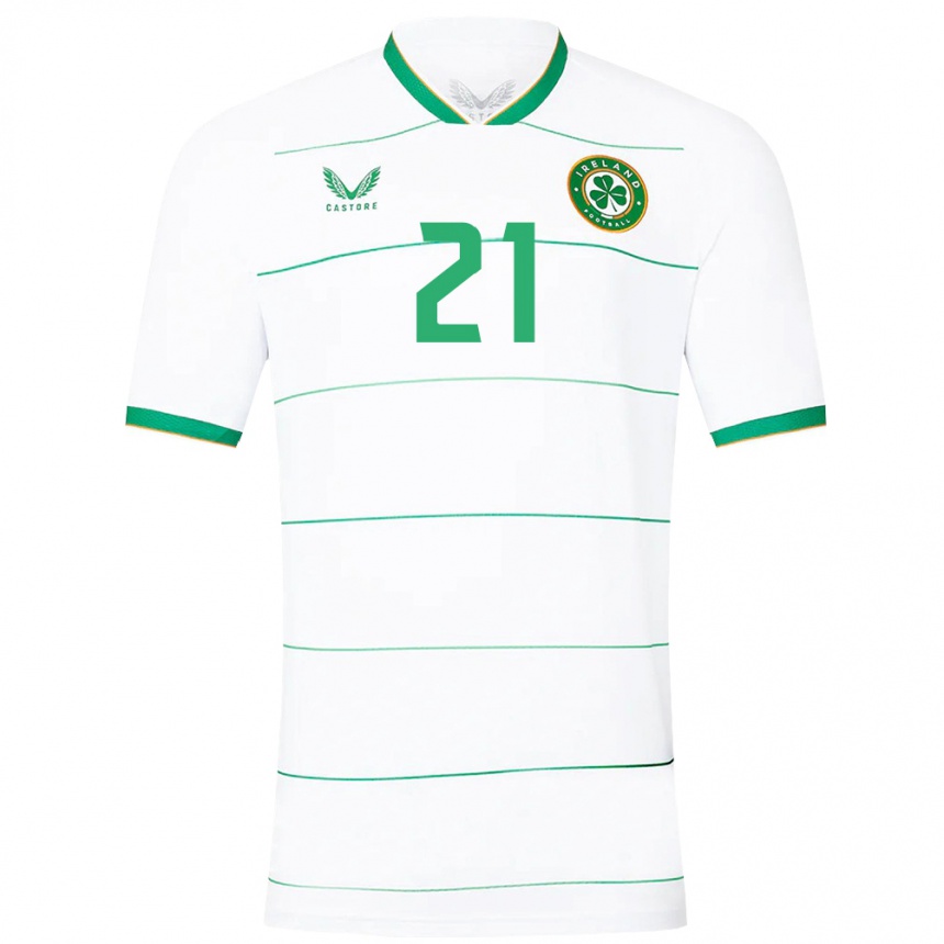 Niño Fútbol Camiseta Irlanda Andy Moran #21 Blanco 2ª Equipación 24-26