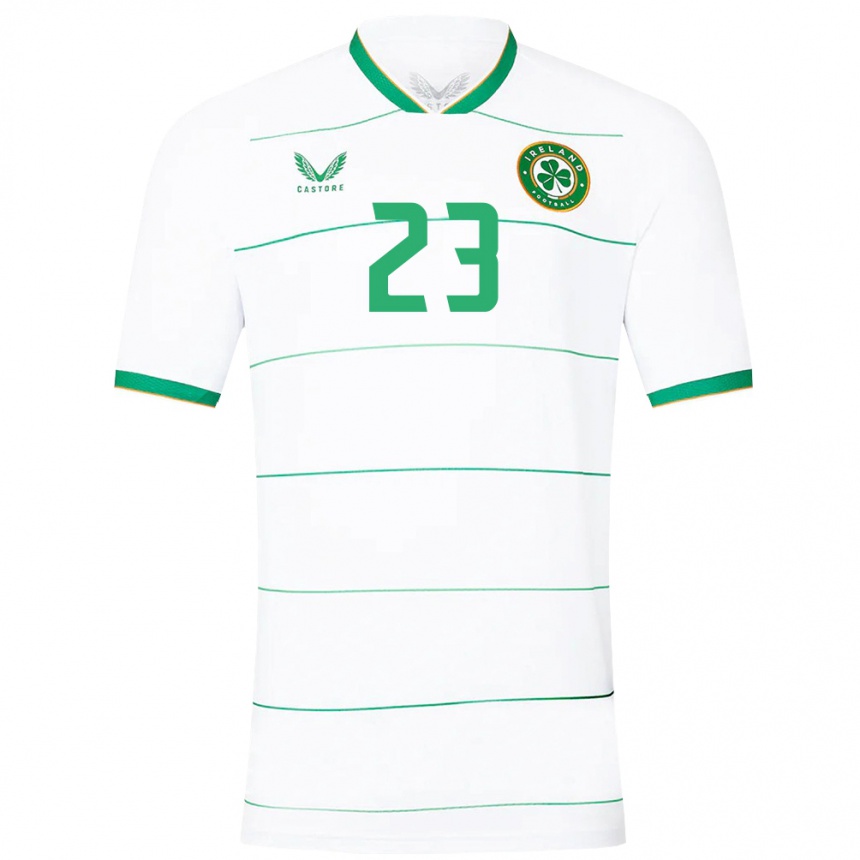 Niño Fútbol Camiseta Irlanda Mark Travers #23 Blanco 2ª Equipación 24-26