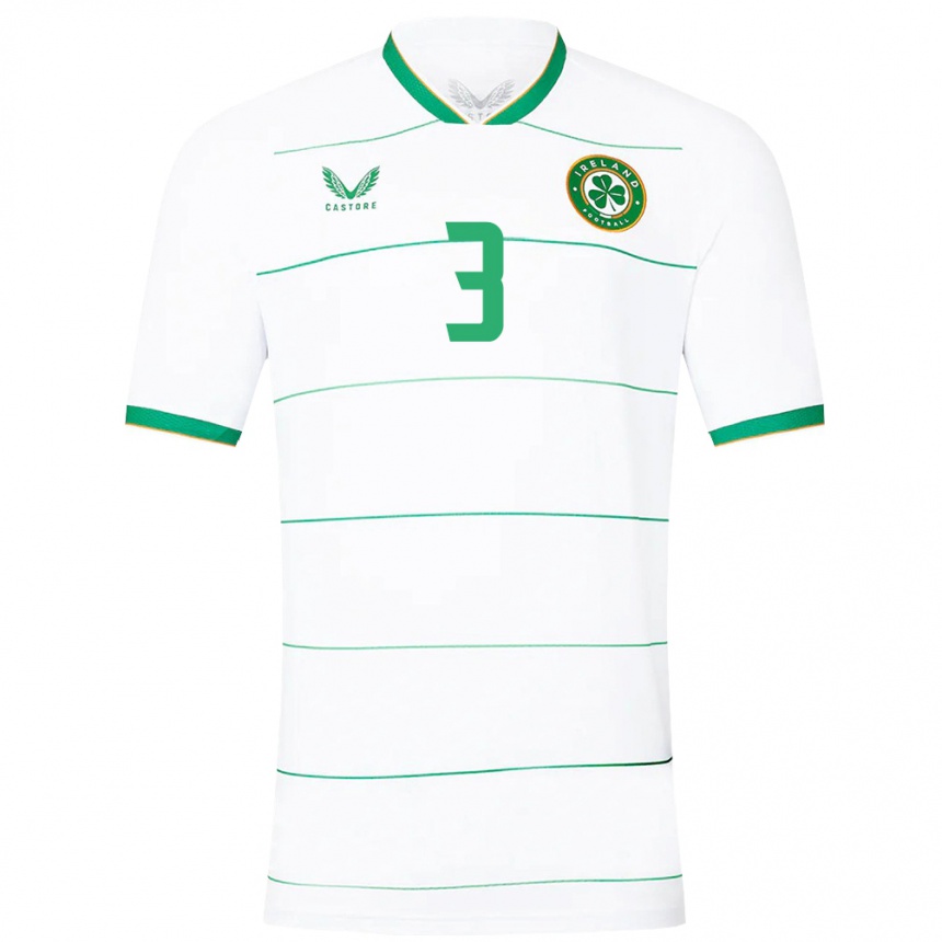 Niño Fútbol Camiseta Irlanda Chloe Mustaki #3 Blanco 2ª Equipación 24-26