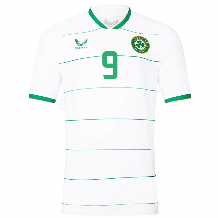 Niño Fútbol Camiseta Irlanda Amber Barrett #9 Blanco 2ª Equipación 24-26