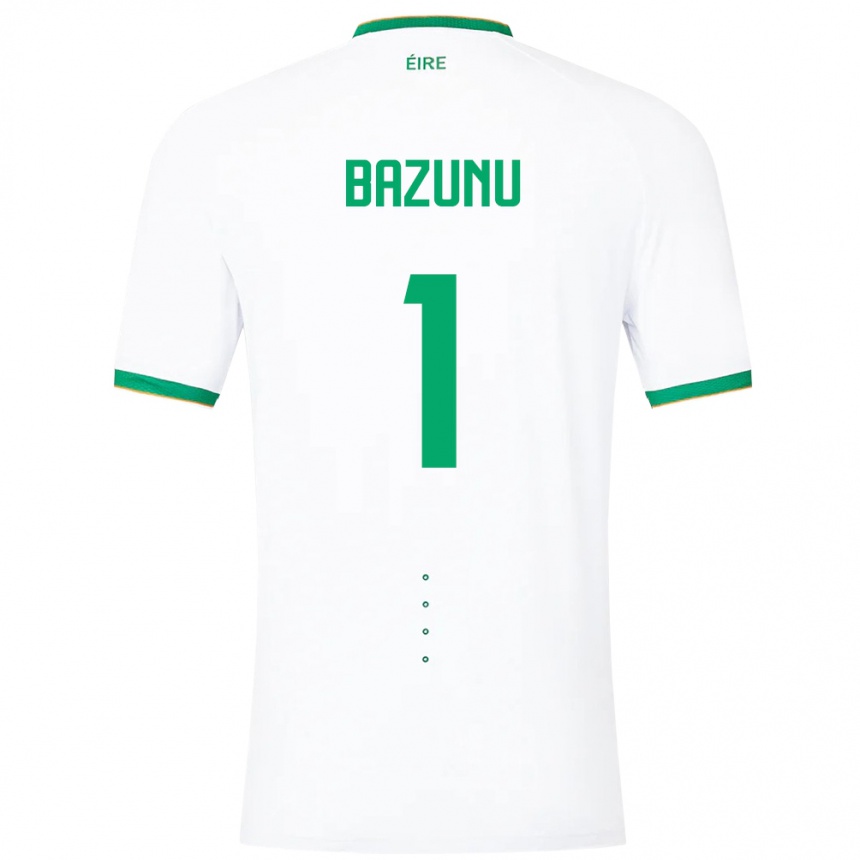 Niño Fútbol Camiseta Irlanda Gavin Bazunu #1 Blanco 2ª Equipación 24-26
