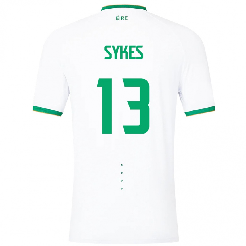 Niño Fútbol Camiseta Irlanda Mark Sykes #13 Blanco 2ª Equipación 24-26