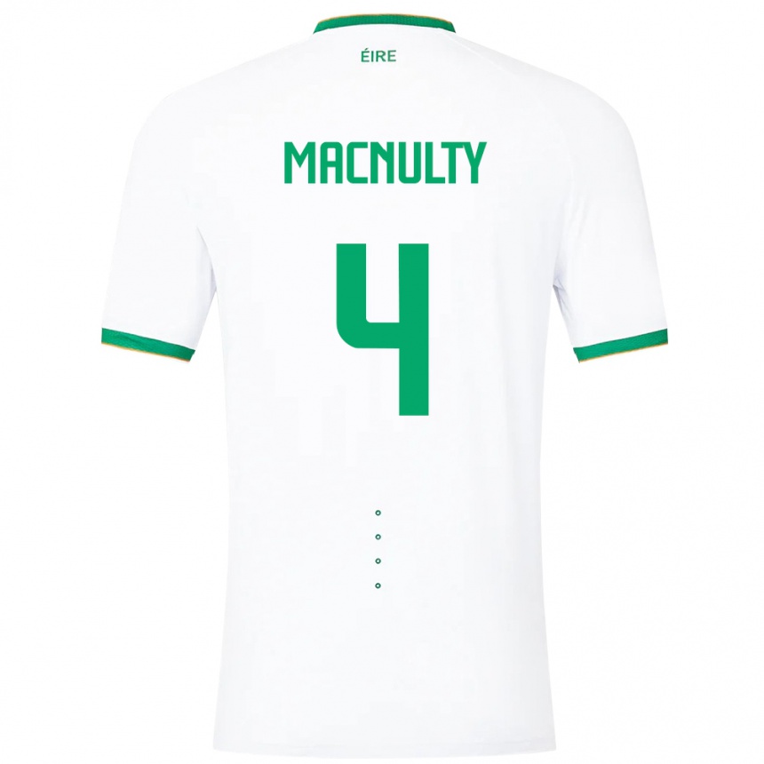 Niño Fútbol Camiseta Irlanda Anselmo García Macnulty #4 Blanco 2ª Equipación 24-26