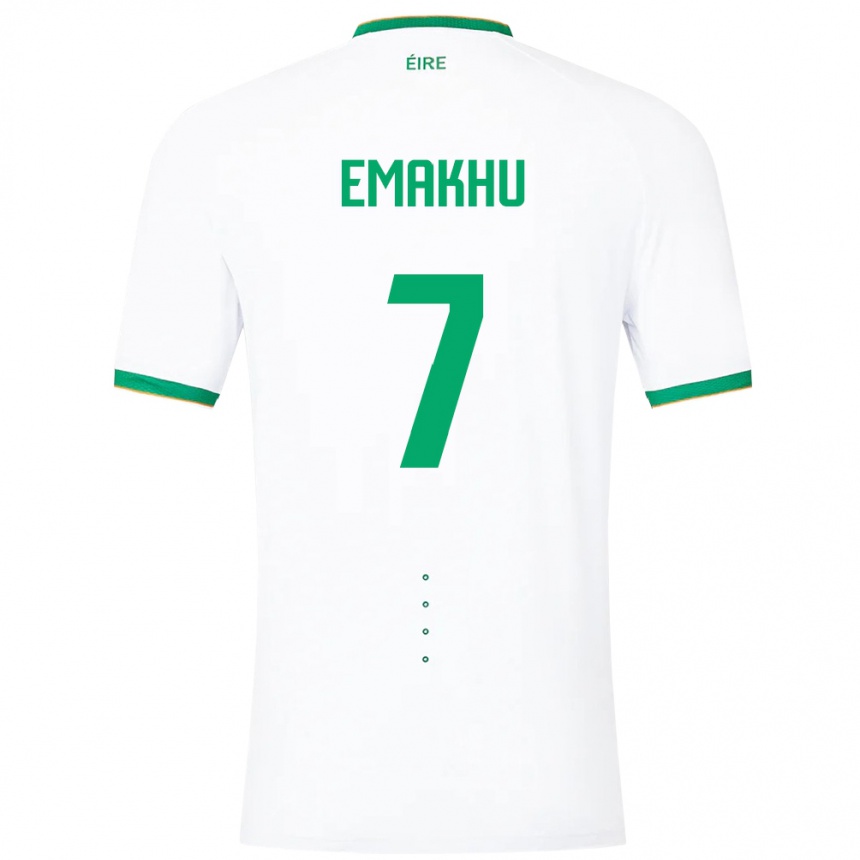 Niño Fútbol Camiseta Irlanda Aidomo Emakhu #7 Blanco 2ª Equipación 24-26