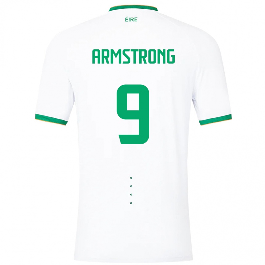 Niño Fútbol Camiseta Irlanda Sinclair Armstrong #9 Blanco 2ª Equipación 24-26