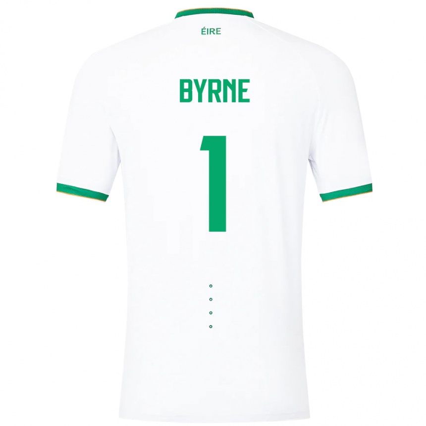 Niño Fútbol Camiseta Irlanda Reece Byrne #1 Blanco 2ª Equipación 24-26